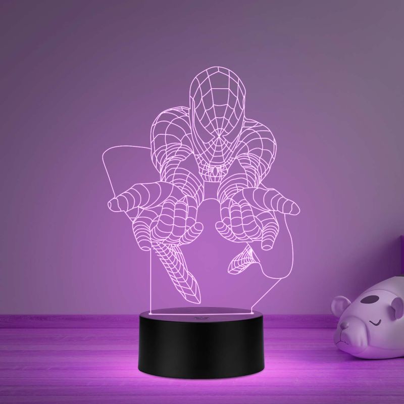 Spider Man Face Night Lamp with multicolored